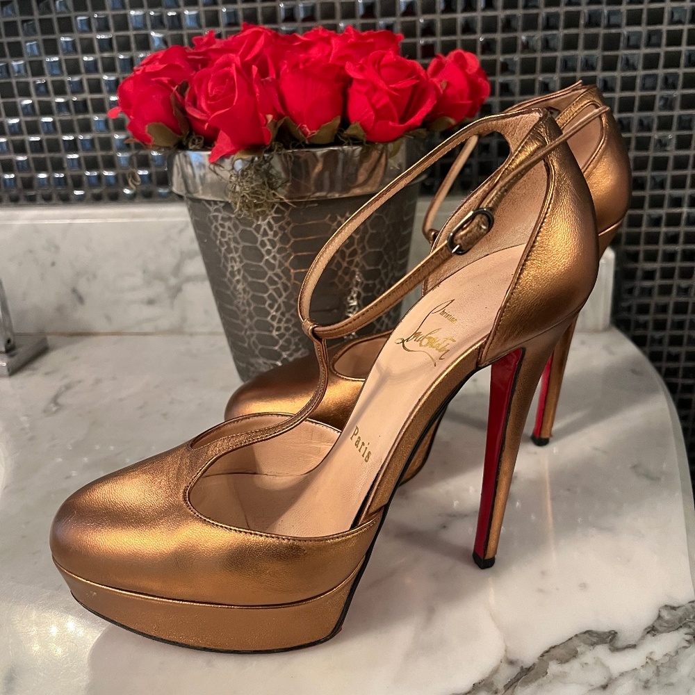 Christian louboutin t-strap platform heels